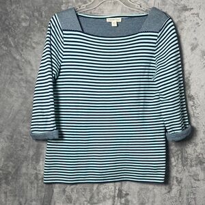 Striped Blue and White Women's Top